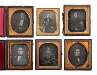 [EARLY PHOTOGRAPHY]. 37 sixth plate daguerreotypes of men and women.