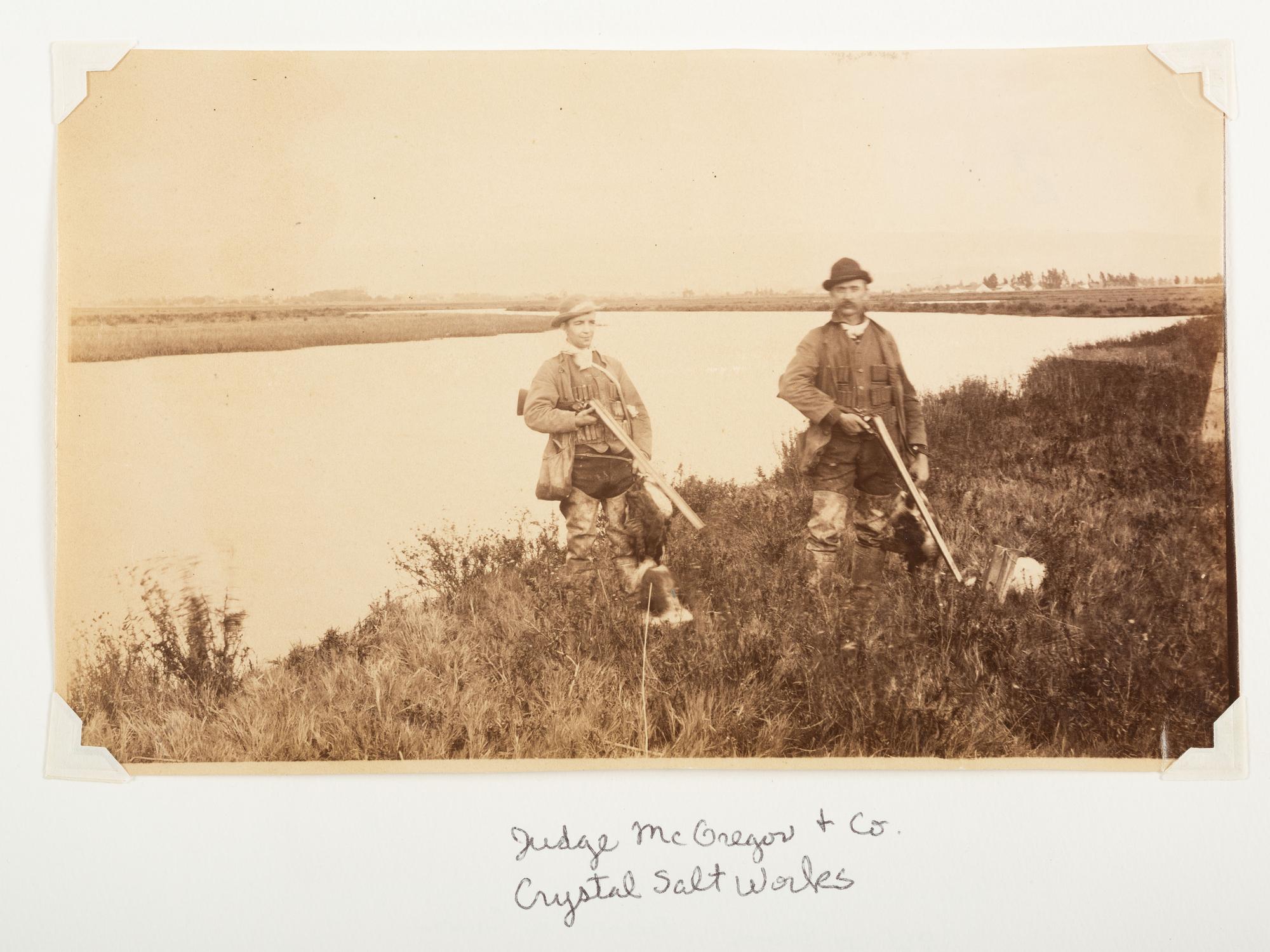 [EARLY PHOTOGRAPHY - WESTERN AMERICANA]. Album compiled by the Plummer family of San Francisco, featuring photographs of the Turk Island Salt Works, occupational scenes, and family events. Ca 1880s-1890s.