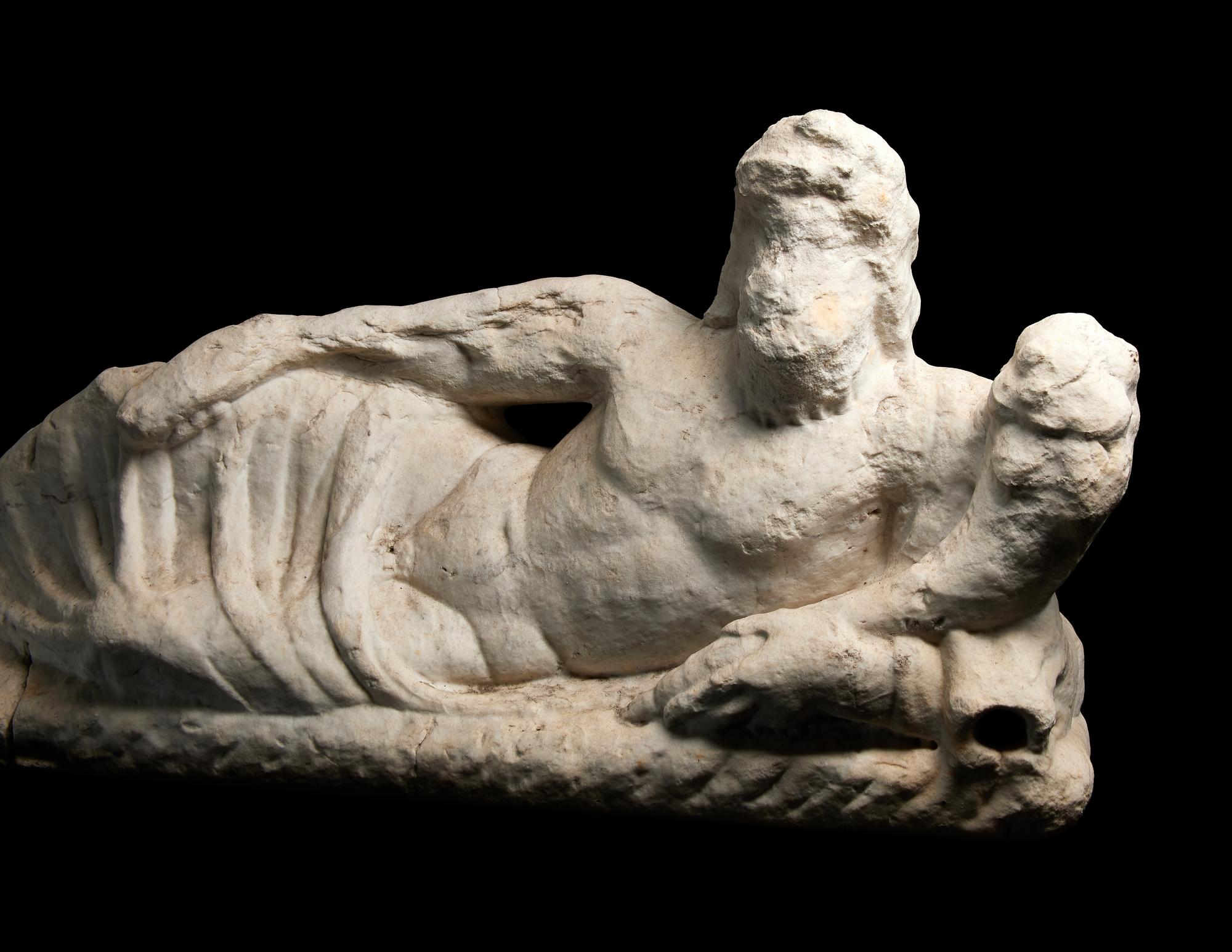 A Roman Marble Reclining River God