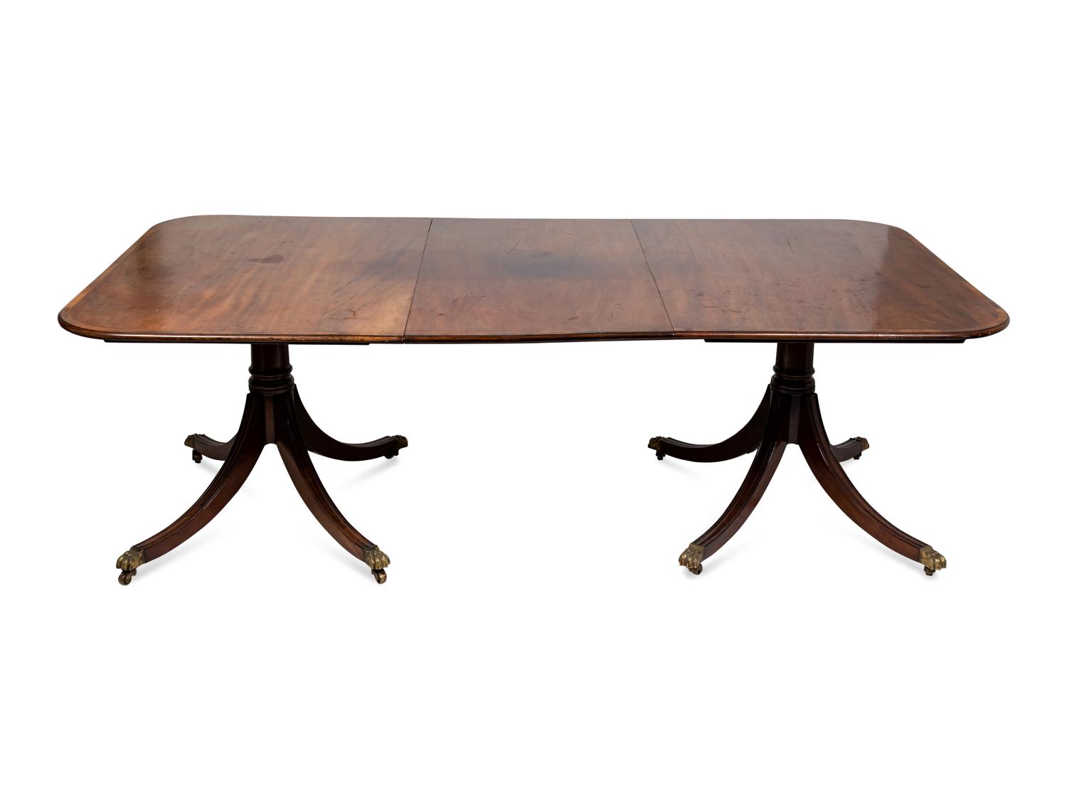 A George III Style Mahogany Two Pedestal Dining Table