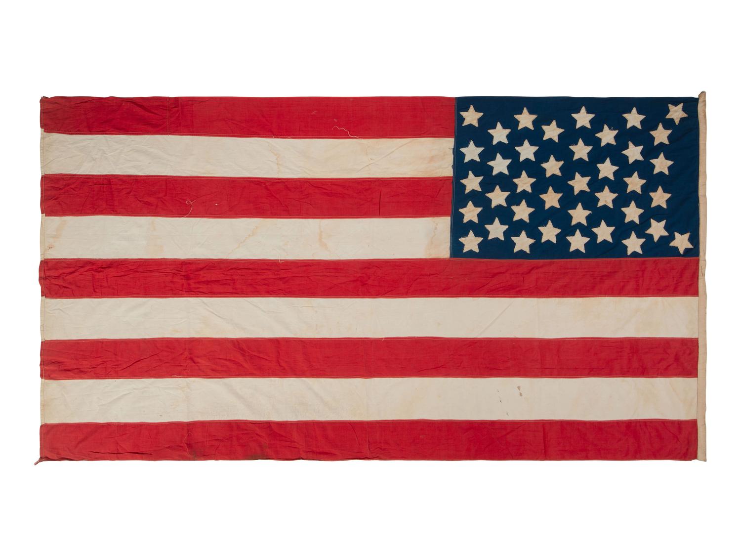 [FLAGS]. 38-star American flag. Ca 1876-1889.