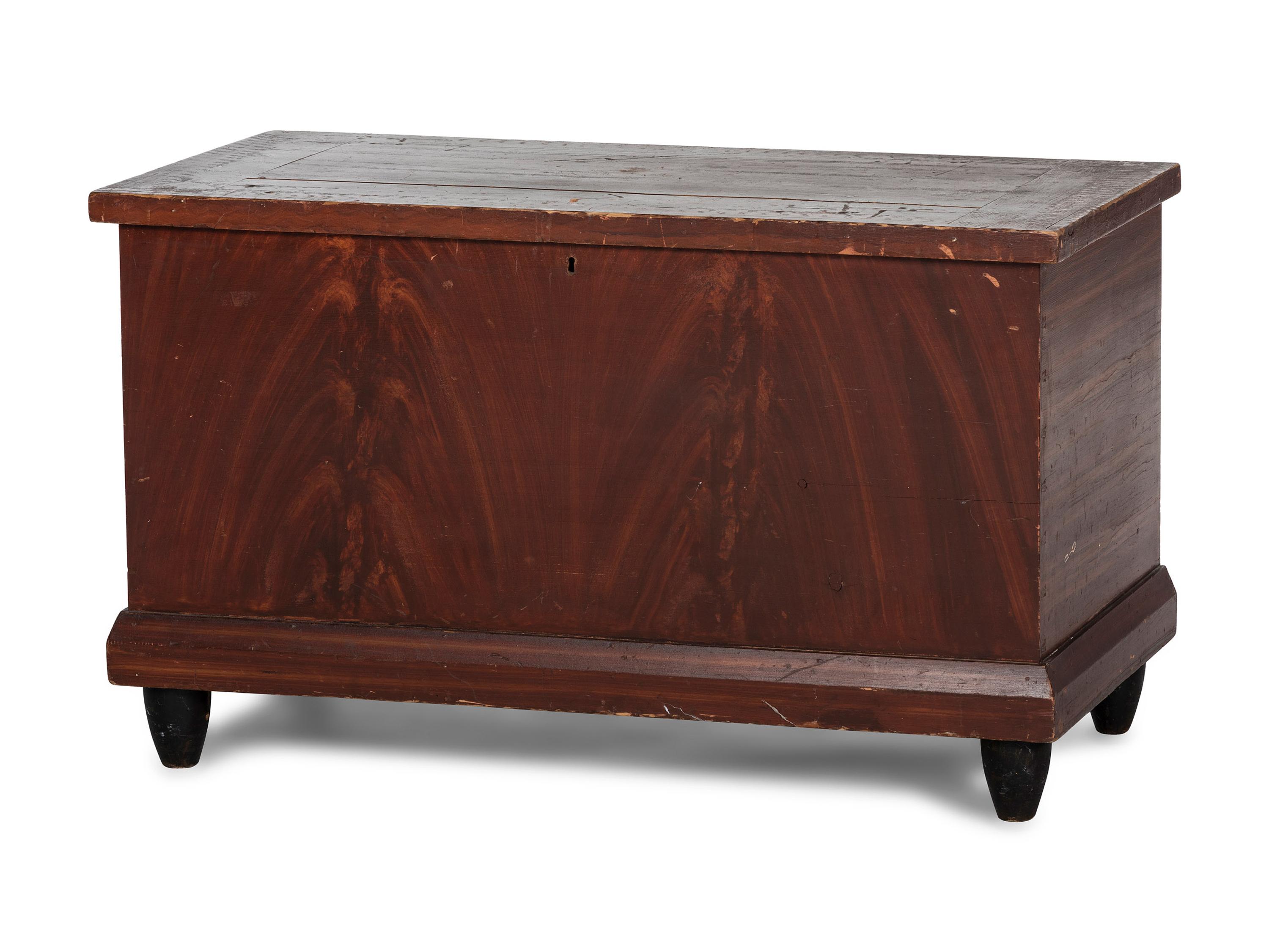 A Federal Grain-Painted Pine Blanket Chest