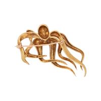 YELLOW GOLD OCTOPUS BROOCH