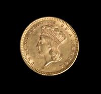 A United States 1857 Indian Princess $1 Gold Coin