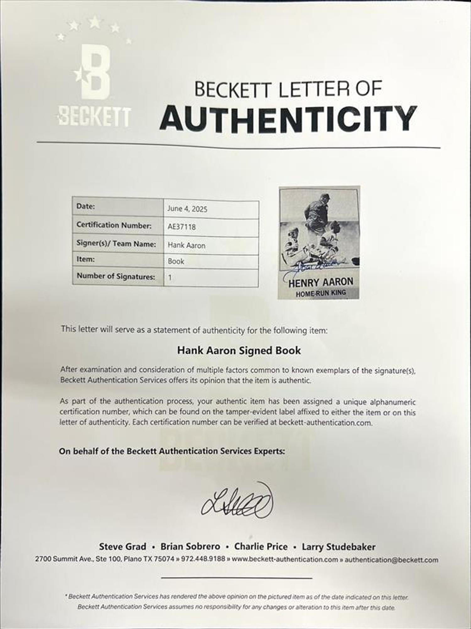 A Collection of Baseball Hall of Fame Signed Autograph Books Including Hank Aaron and Willie Mays (Beckett Authentication Services)