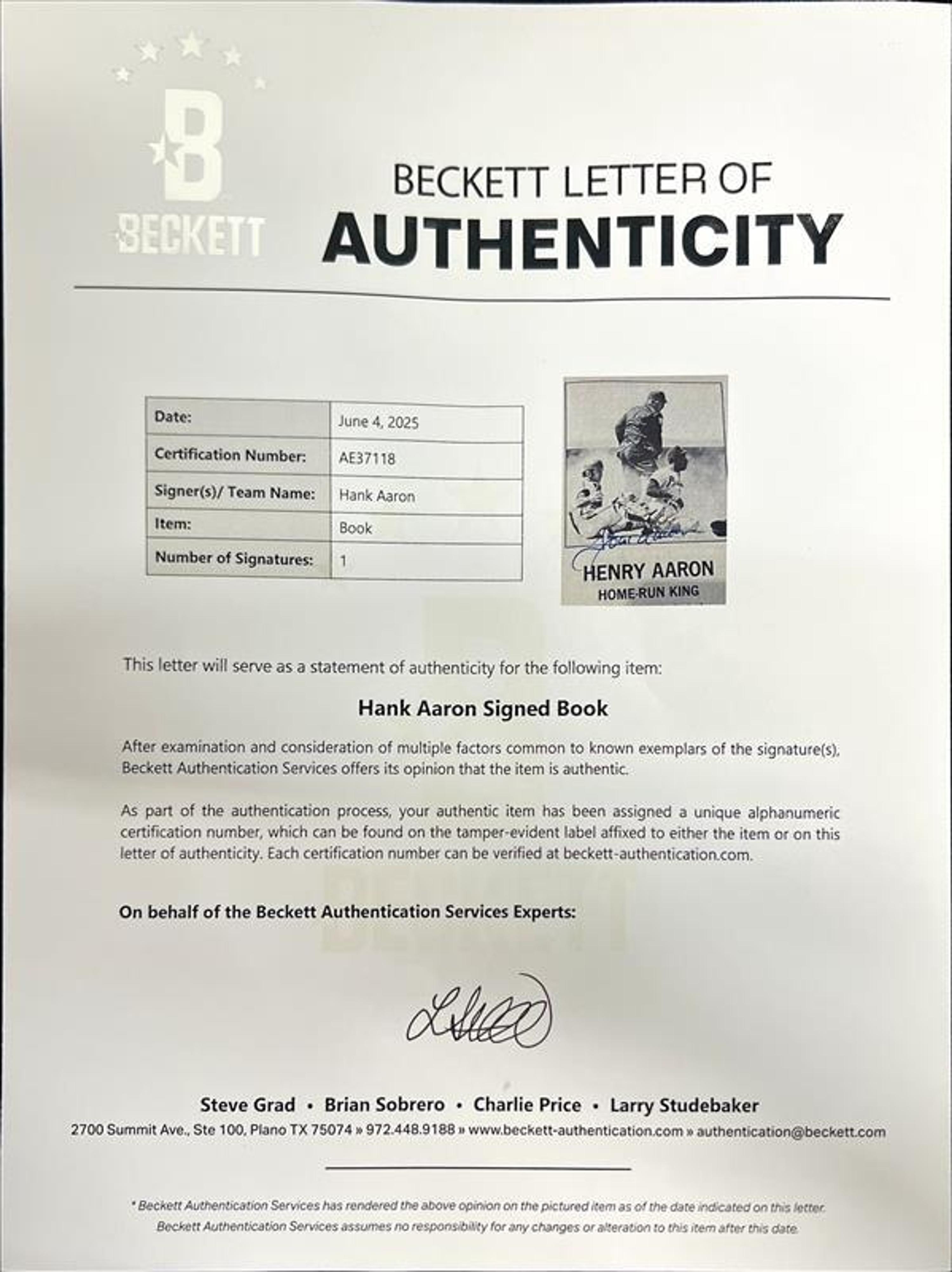 A Collection of Baseball Hall of Fame Signed Autograph Books Including Hank Aaron and Willie Mays (Beckett Authentication Services)