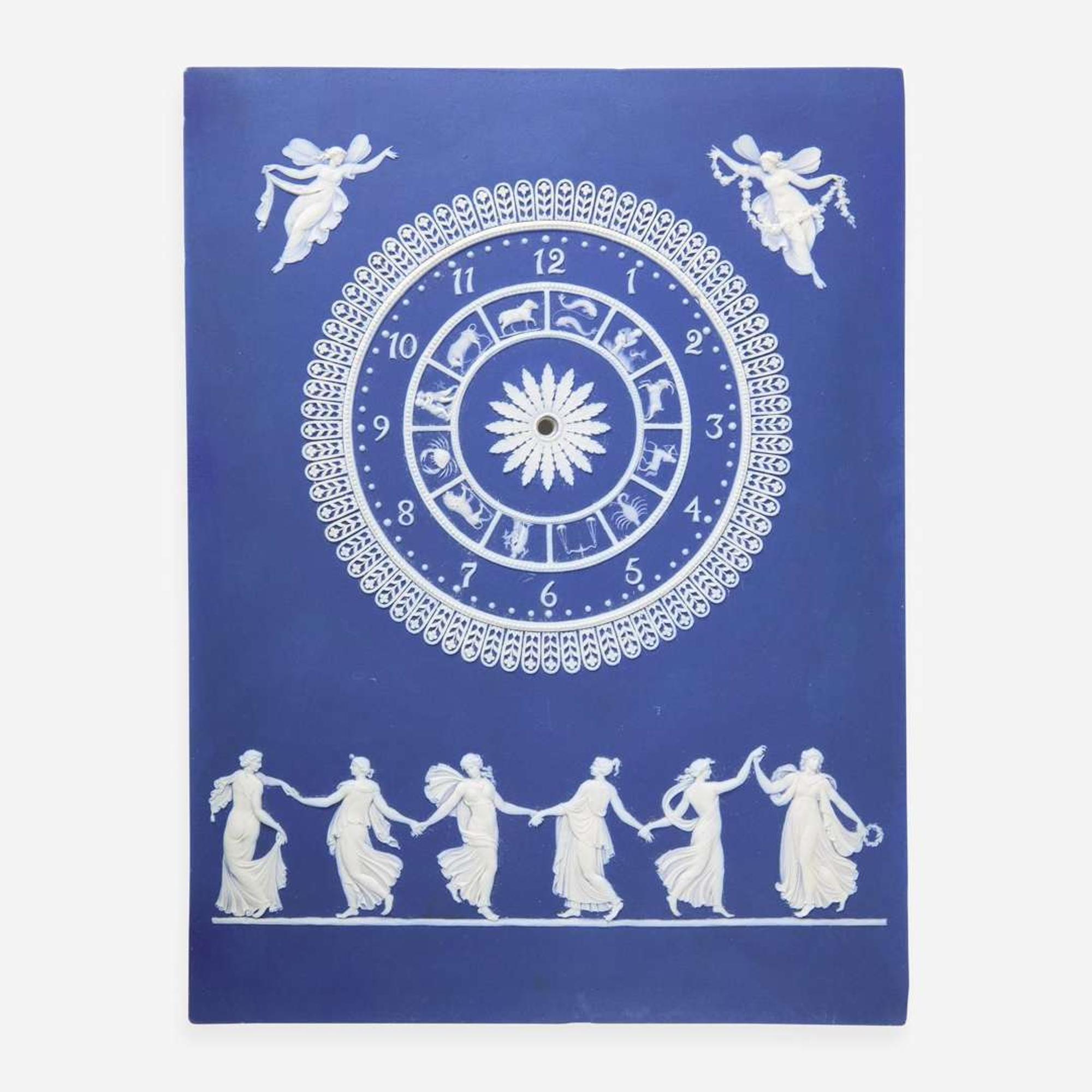 A Wedgwood Blue Dip Jasperware Clock Face UK, 1880s