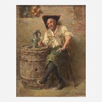 François Adolphe Grison (French, 1845-1914) Portrait of a Reveler Drinking