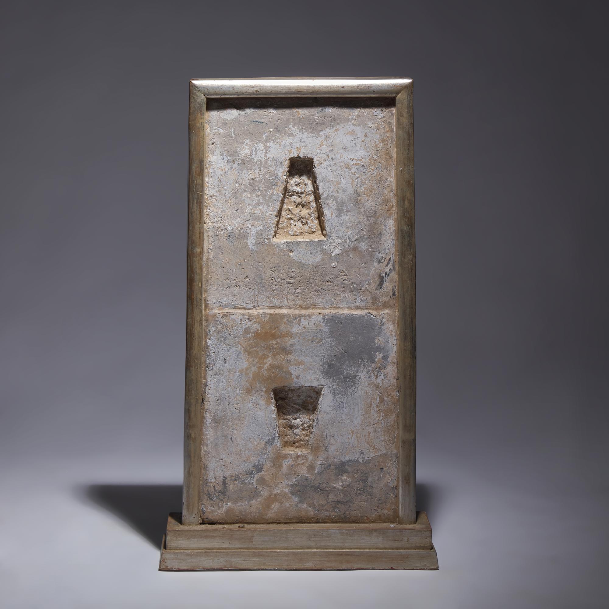 A Rare Chinese Carved and Painted 'Court Ladies' Relief Brick Panel, Late Tang Dynasty-Five Dynasties and Ten Kingdoms 晚唐-五代 彩繪磚雕侍女圖