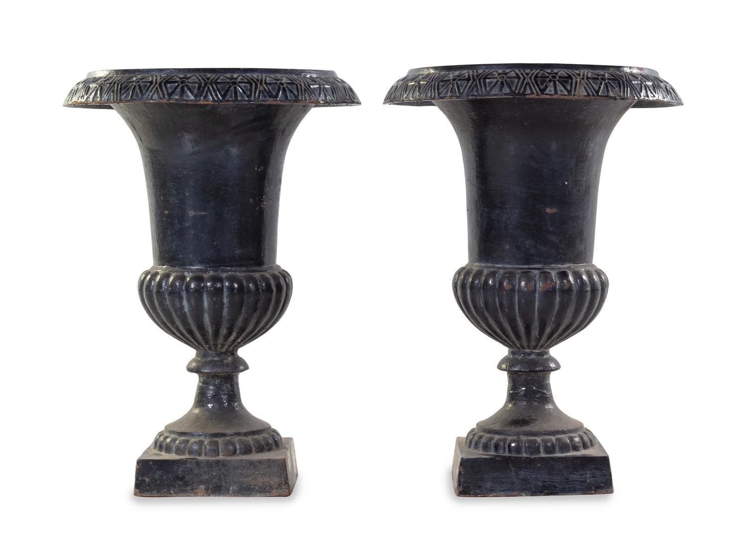 A Victorian Style Painted Iron Urn