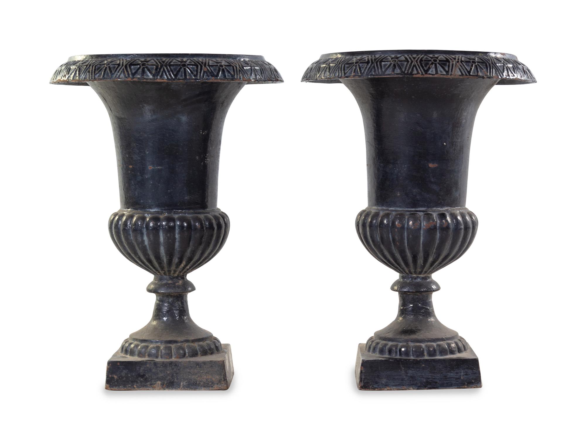 A Victorian Style Painted Iron Urn