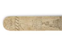 A Scrimshaw Corset Busk with Whale Hunting Scene