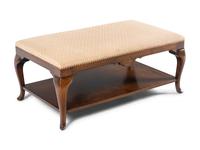 A Queen Anne Style Upholstered Two-Tier Coffee Table
