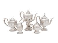 A Sanborns Silver Six-Piece Tea and Coffee Service