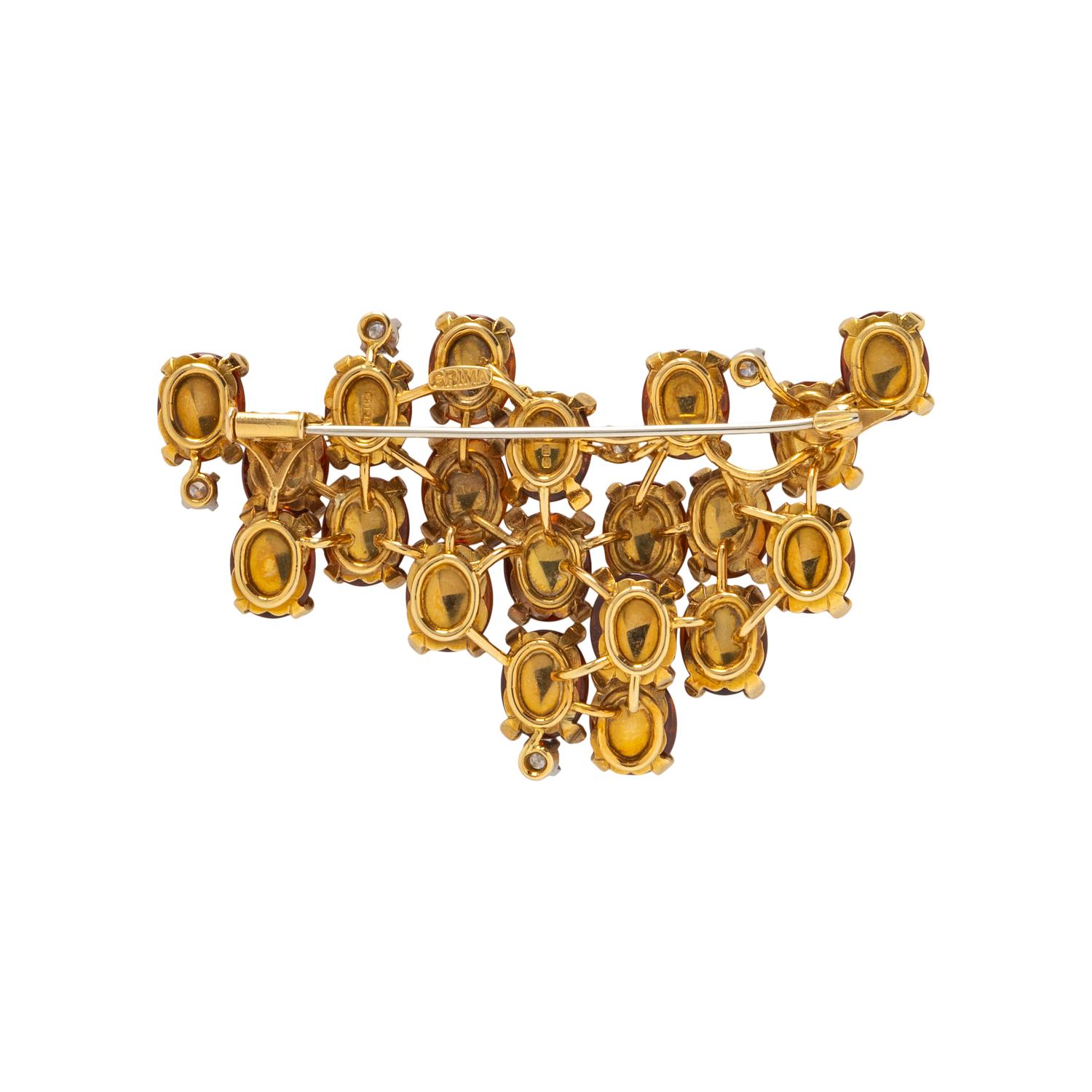 GRIMA, CITRINE AND DIAMOND BROOCH