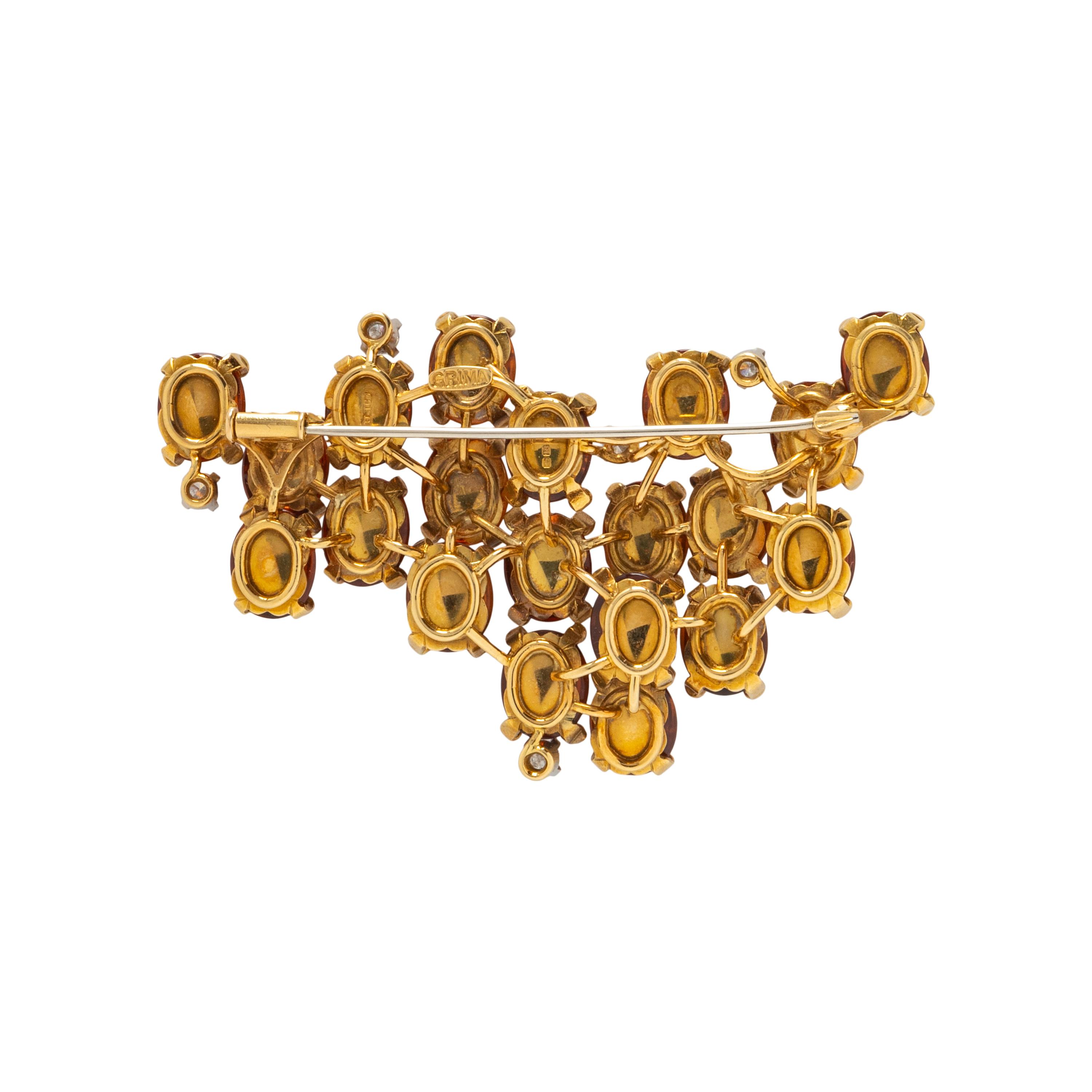 GRIMA, CITRINE AND DIAMOND BROOCH