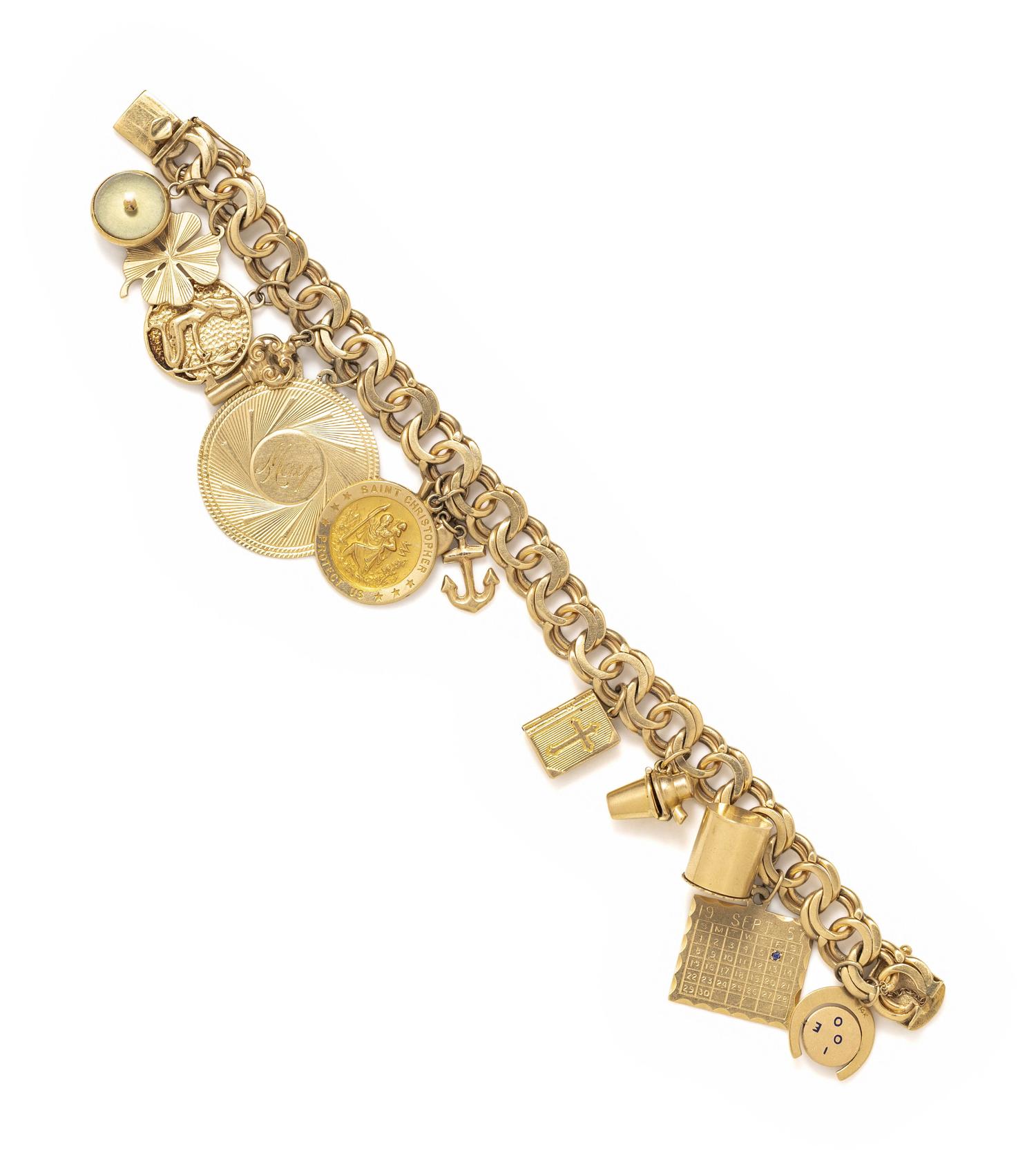 YELLOW GOLD CHARM BRACELET