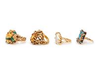 A Collection of Yellow Gold Jewelry,