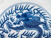 A Blue and White Porcelain 'Dragon' Plate