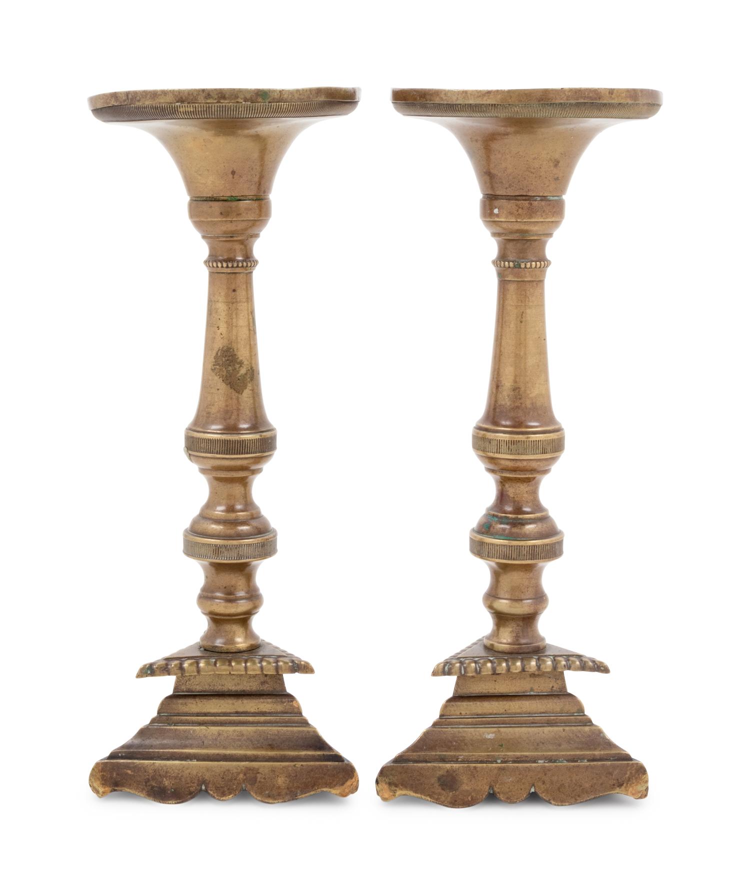 A Pair of Brass Prickets