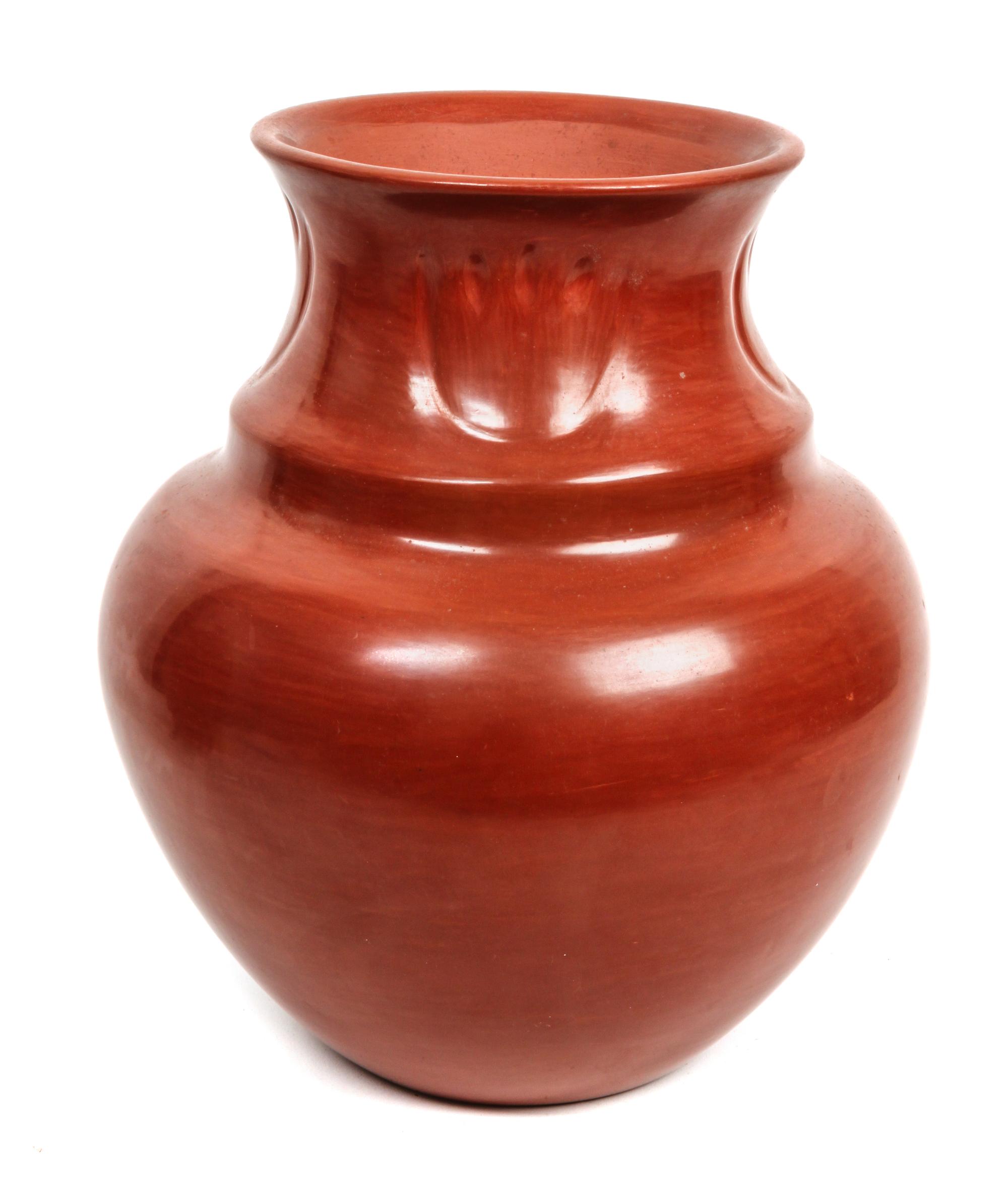 LuAnn Tafoya (b. 1938), Santa Clara Redware Olla Height 11 3/4 x diameter 8 3/4 inches.