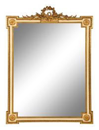 A Neoclassical Style Painted and Parcel Gilt Mirror — 20th Century