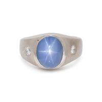 STAR SAPPHIRE AND DIAMOND RING