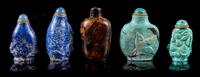 Five Snuff Bottles Height of tallest 2 1/2 inches.