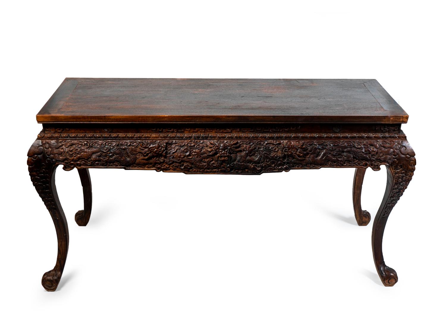A Chinese Style Carved Hardwood Table — 19TH/20TH CENTURY