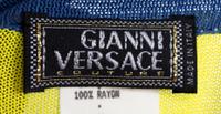 A Gianni Versace Rayon Knit Color Block Shirt, Size 42.