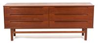 A Modern Six Drawer Low Chest Height 29 x width 71 x depth 17 1/2 inches.