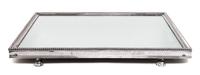 A Silver Plate and Mirrored Rectangular Plateau Width 20 x depth 17 1/4 inches. — 20TH CENTURY