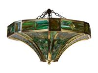A Leaded Glass Hanging Fixture