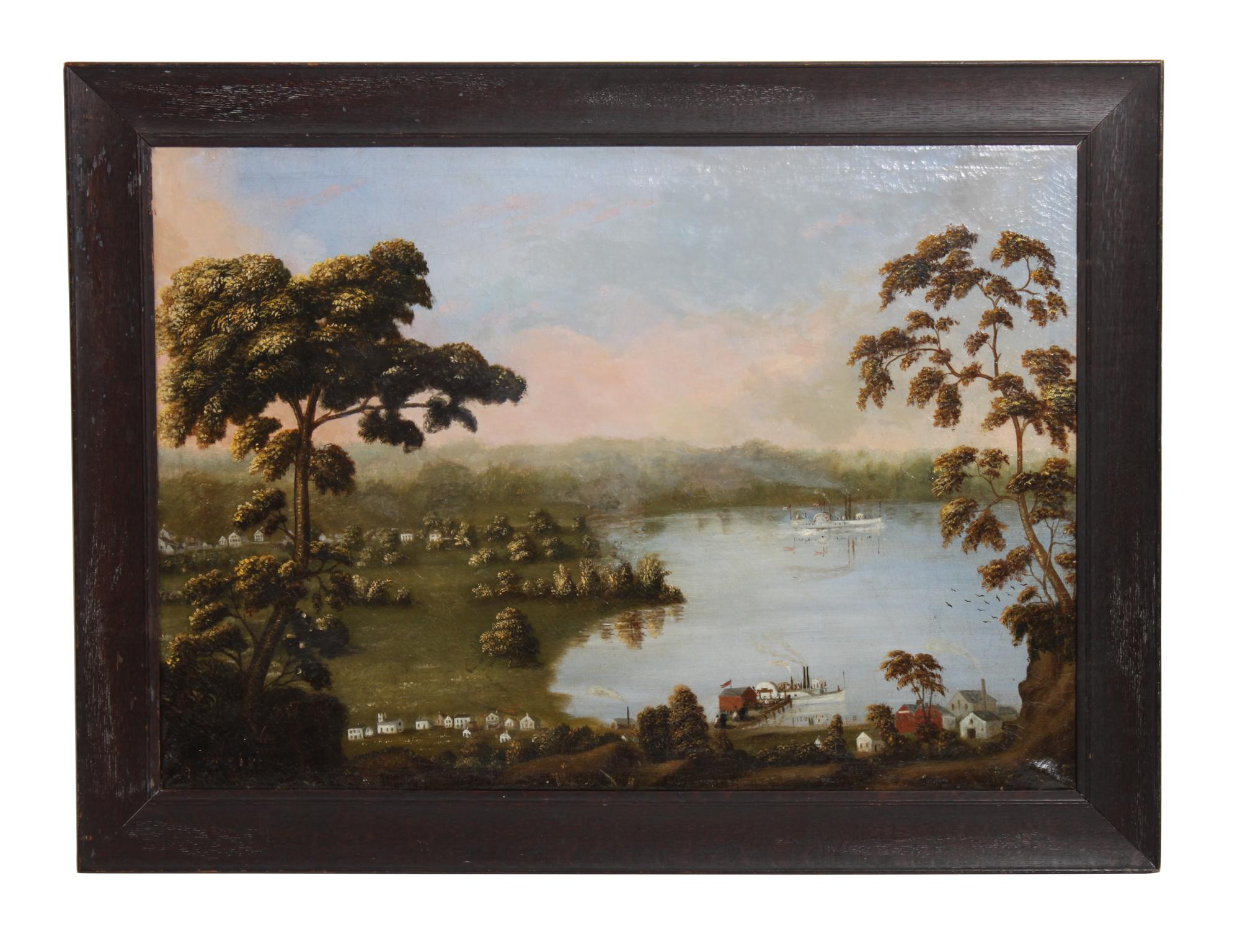 Artist Unknown, (American School, 19th Century), Steamboats in a landscape