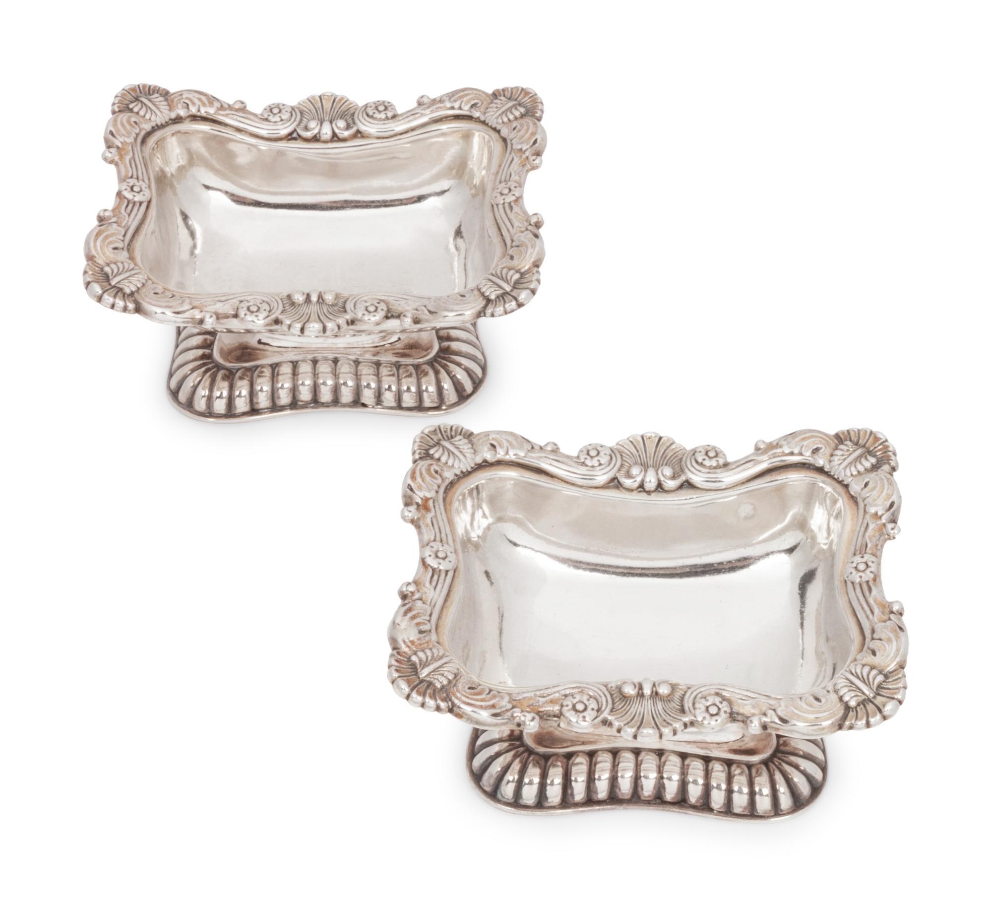 A Pair of George IV Silver Salt Cellars