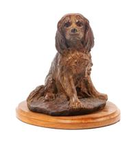 A Bronze Cavalier King Charles Spaniel Sculpture Height 9 inches.