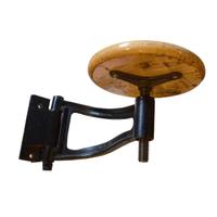 An Iron and Wood Swing Arm Stool 19.5" W x 10 " D x 12" H — United States, Circa 1930
