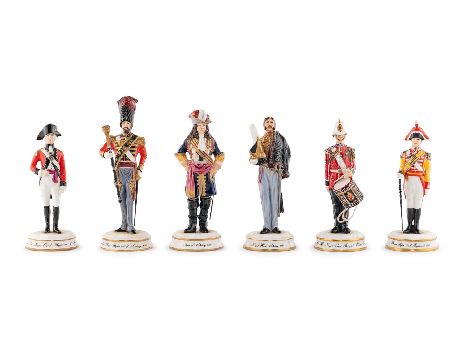 A Group of Six Michael Sutty Porcelain Figurines