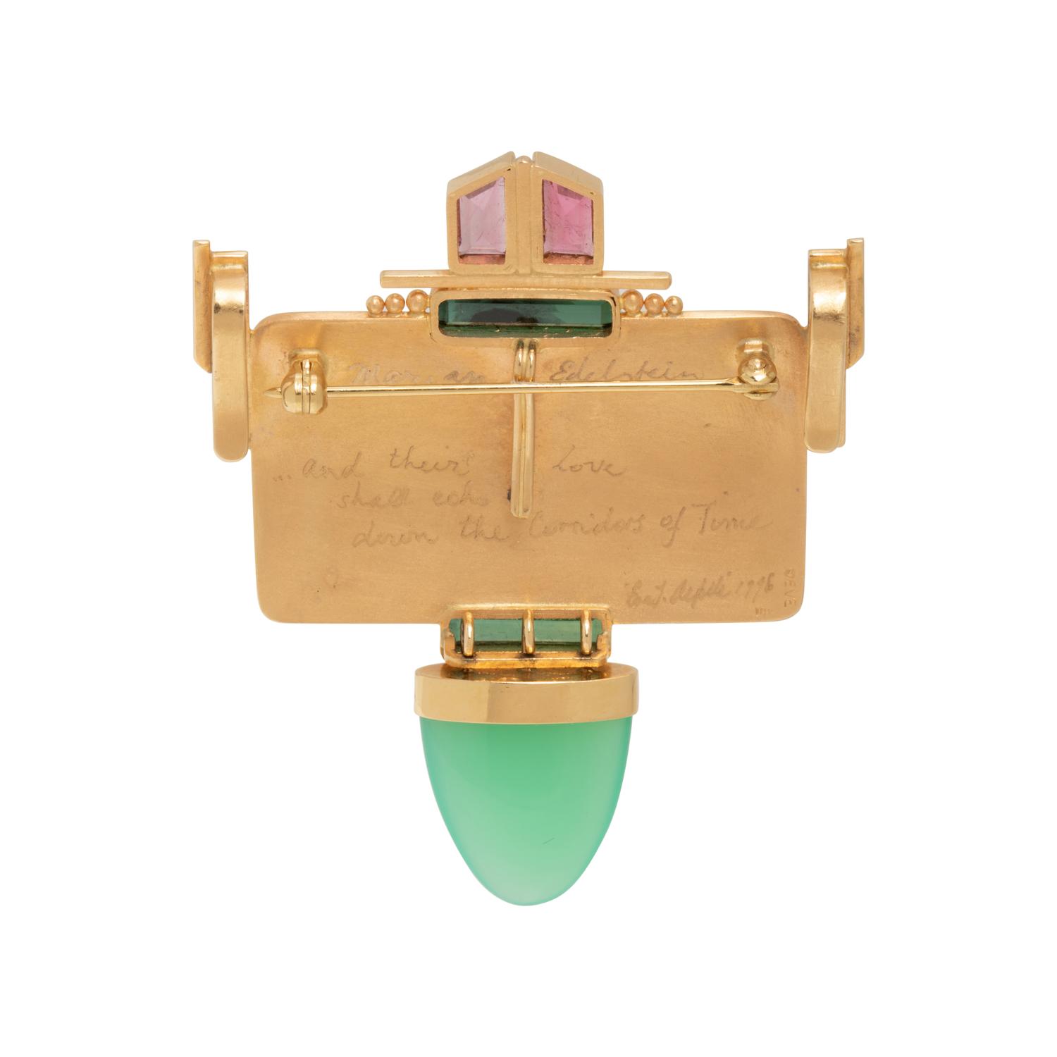 EVE ALFILLÉ, YELLOW GOLD AND MULTIGEM PENDANT/BROOCH