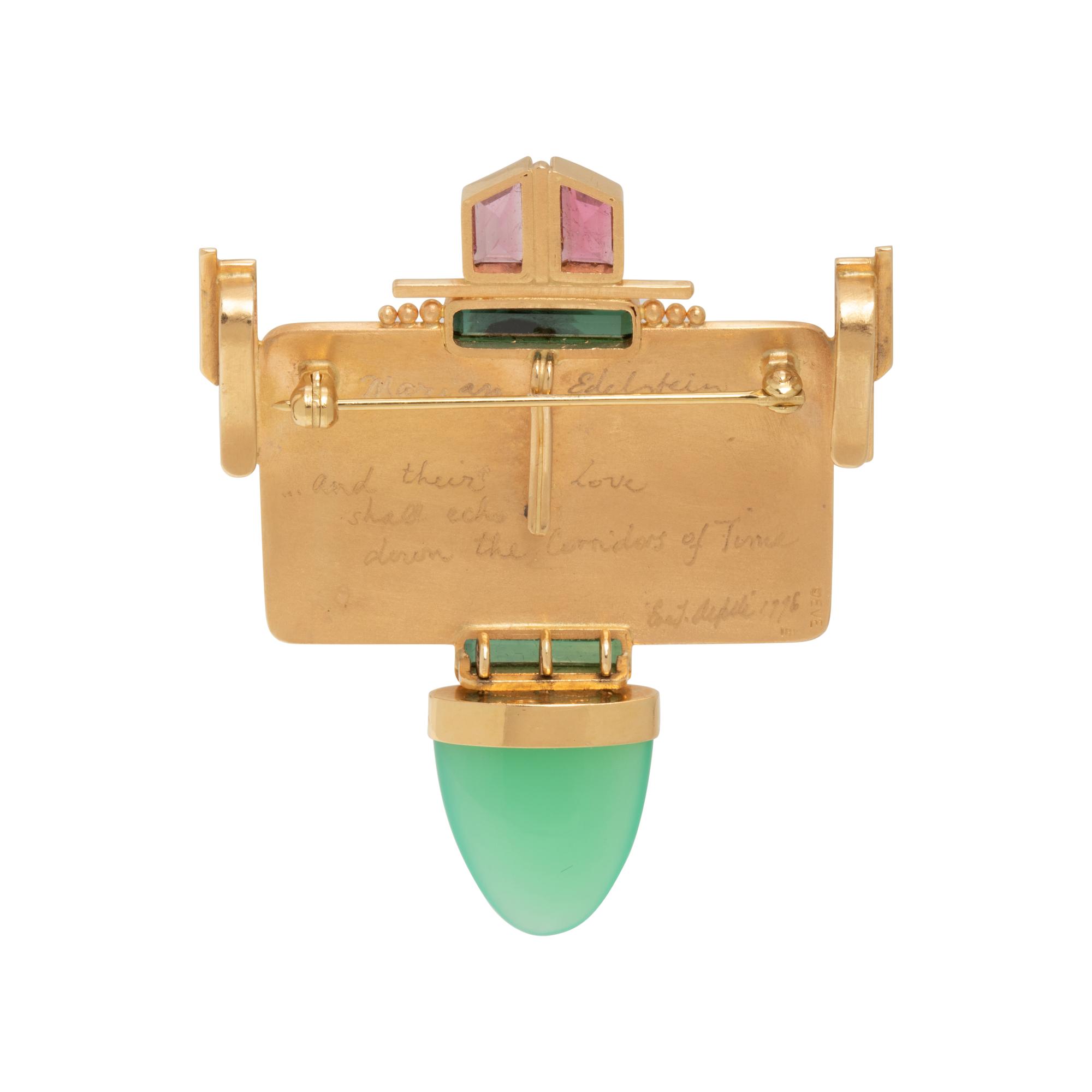 EVE ALFILLÉ, YELLOW GOLD AND MULTIGEM PENDANT/BROOCH