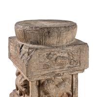 A Chinese Stone Pedestal, 16th-17th Century — 晚明 石雕仰蓮須彌座