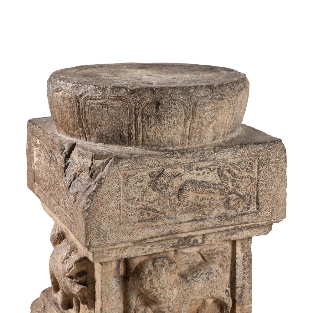 A Chinese Stone Pedestal, 16th-17th Century