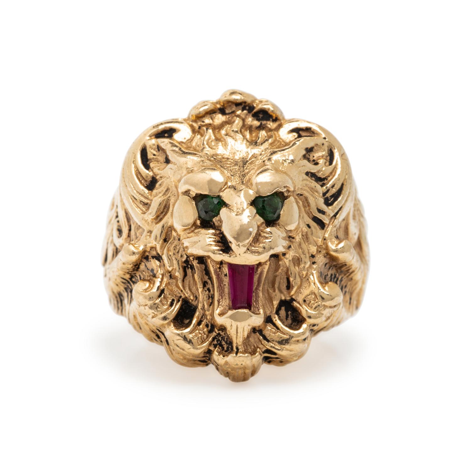Yellow Gold Lion Ring