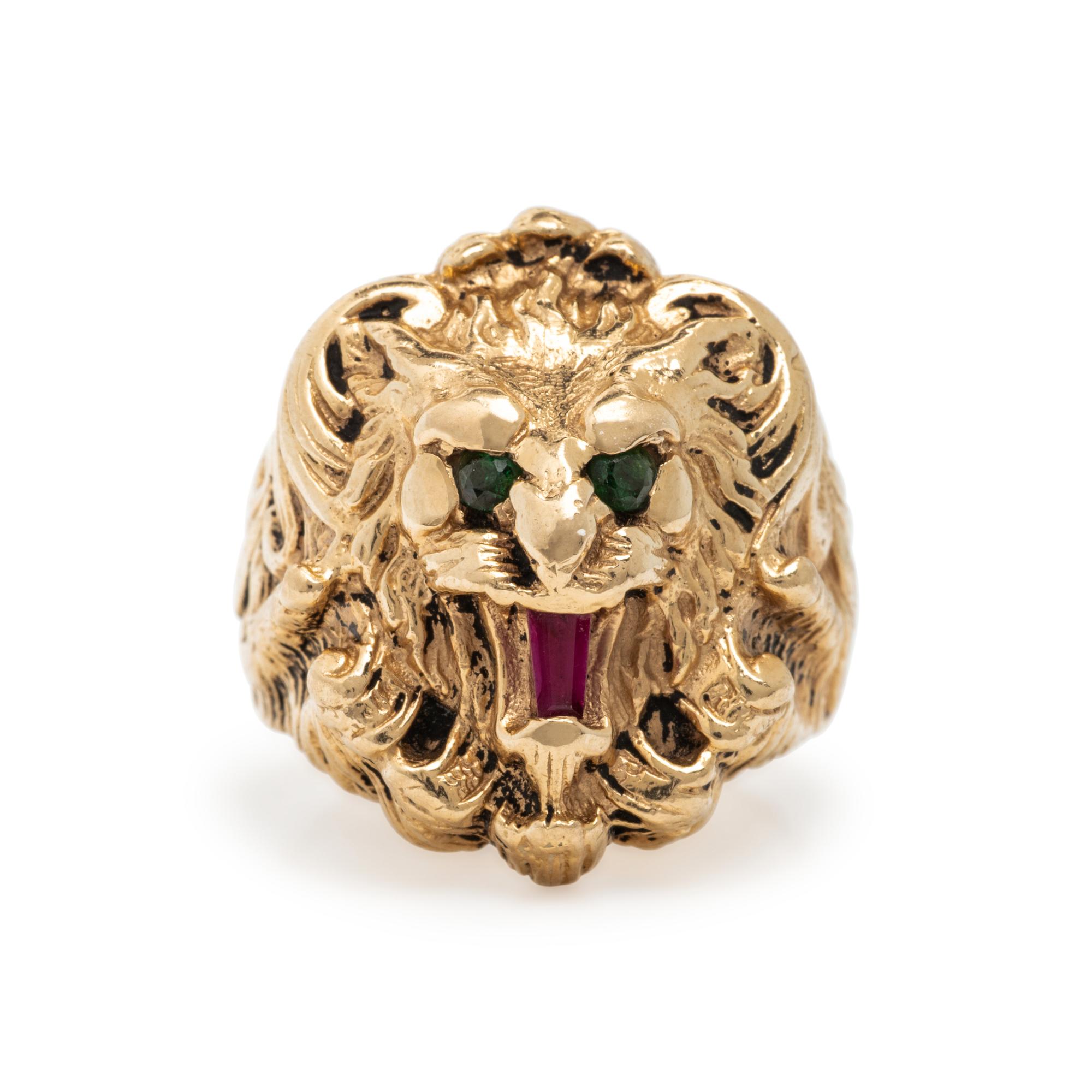 Yellow Gold Lion Ring