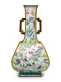 A Chinese Canton Enamel on Copper Vase
