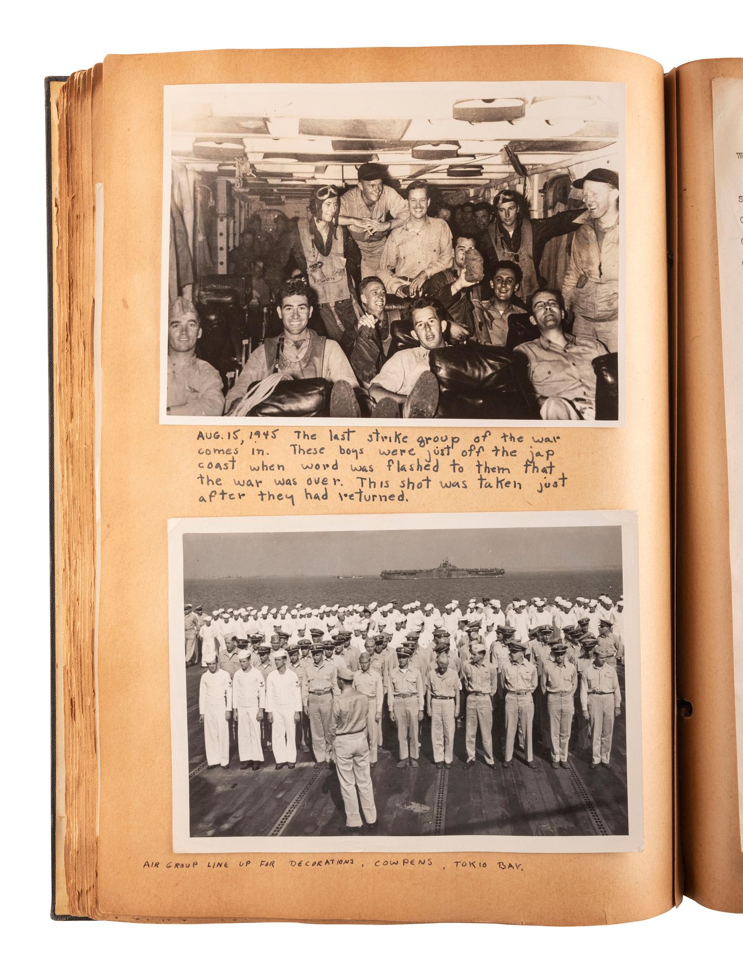 [WORLD WAR II]. Detailed scrapbook of Lieutenant Commander Charles Mason Melhorn, Torpedo Squadron 50.