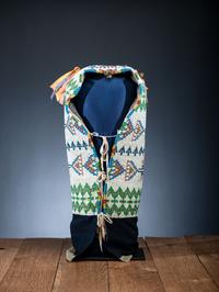 Sioux Beaded Hide Cradle, with American Flags