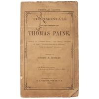 [FIELD II, Eugene, his copy]. MOREAU, Joseph N. Testimonials to the Merits of Thomas Paine. Burlington, NJ: F.L. Taylor, 1861.