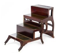 A Regency Mahogany Metamorphic Library Chair Height 36 inches. — CIRCA 1815