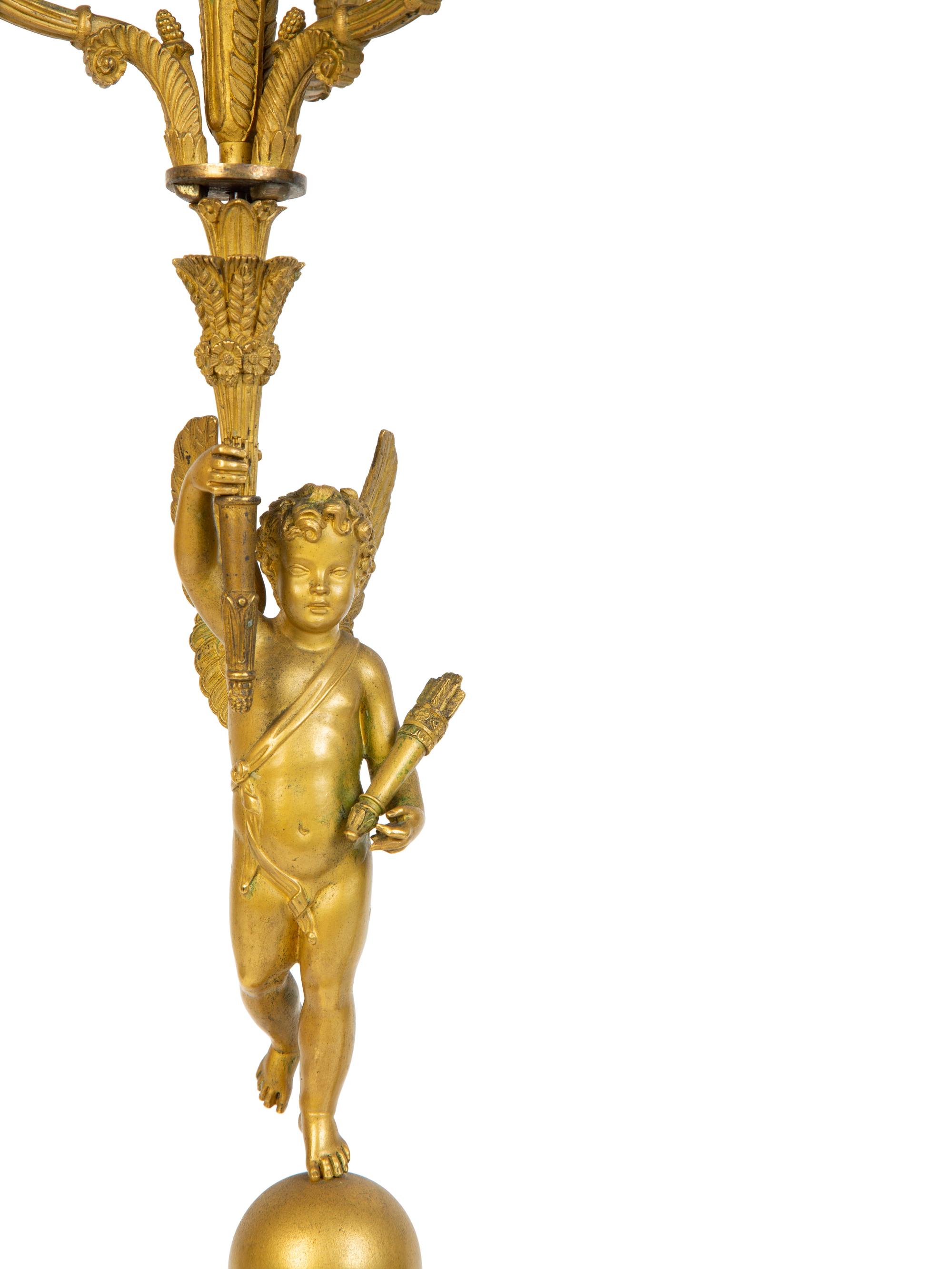 A Pair of Louis XVI Style Gilt Bronze Figural Candelabra — 19TH CENTURY